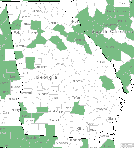 The Georgia range of Allium canadense